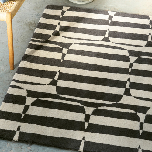 Charcoal Lohko Stripe Hand-Tufted Wool Rug