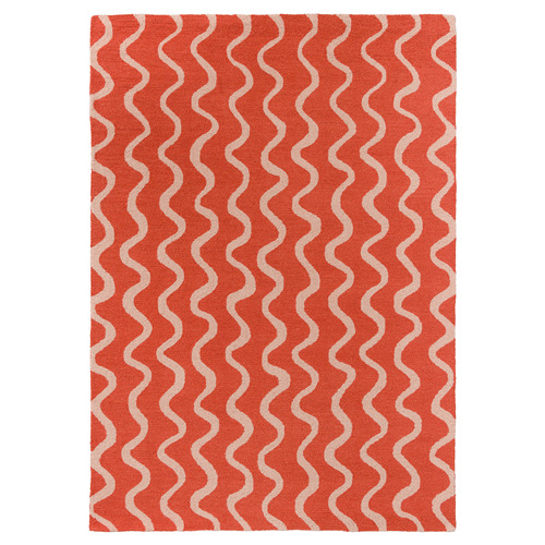 Coral Ribbon Hand-Tufted Wool Rug