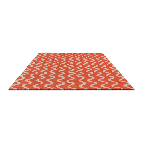 Coral Ribbon Hand-Tufted Wool Rug