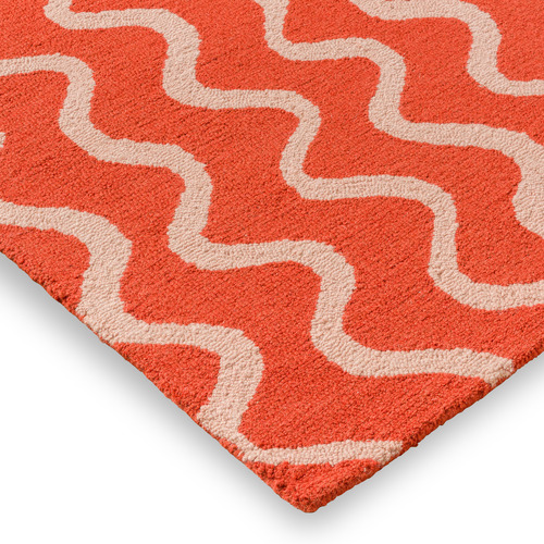 Coral Ribbon Hand-Tufted Wool Rug
