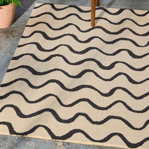 Charcoal Ribbon Hand-Tufted Wool Rug