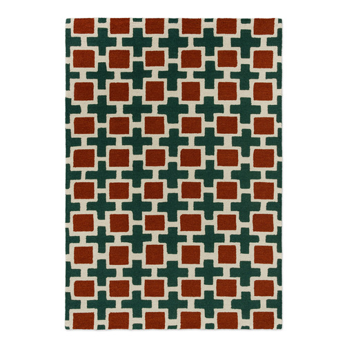 Rust Hatch Hand-Tufted Wool Rug