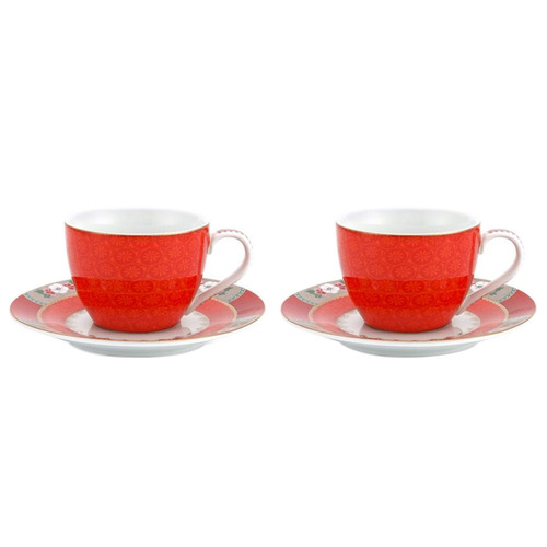 PipStudio Red Blushing Birds 120ml Espresso Cups & Saucers | Temple &  Webster