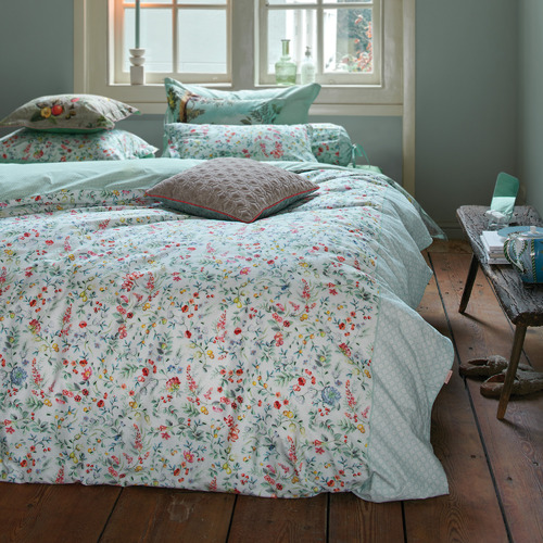White Mightnight Garden Cotton Quilt Cover Set