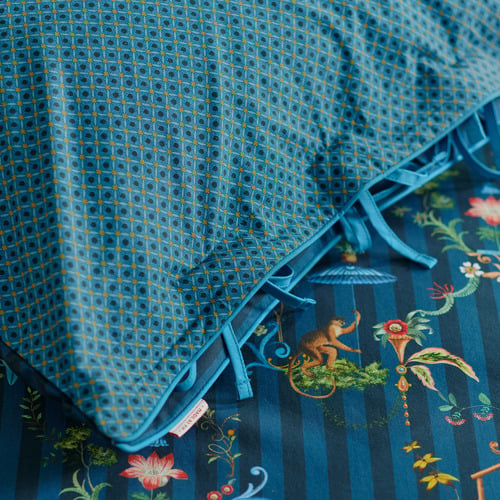 Dark Blue Singerie Cotton Quilt Cover Set