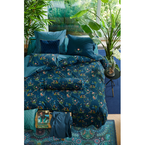 Dark Blue Singerie Cotton Quilt Cover Set