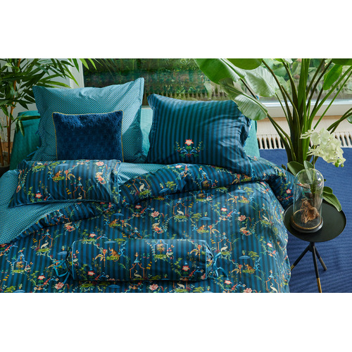 Dark Blue Singerie Cotton Quilt Cover Set