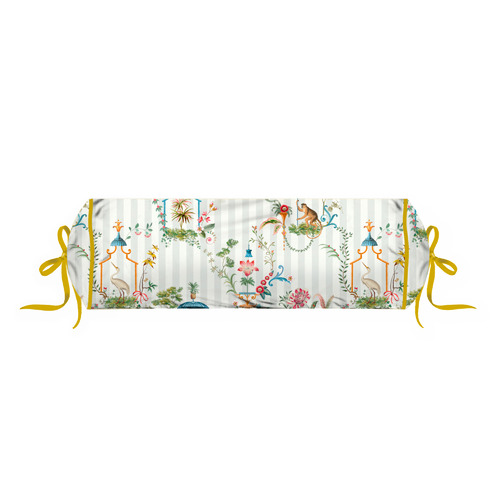 White Singerie Roll Cotton Cushion