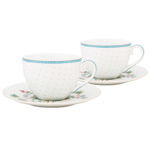 Gold Jolie Dots 280ml Cups & Saucer Set
