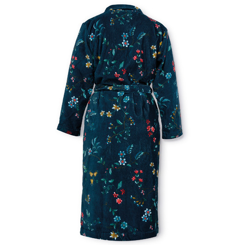 PipStudio Dark Blue Les Fleurs Cotton Bathrobe | Temple & Webster