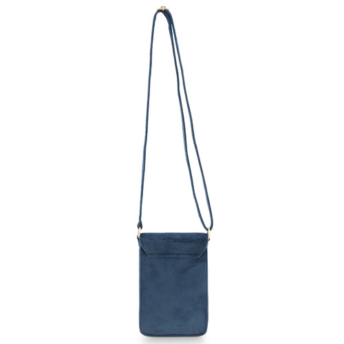 Dark Blue Velvet Quilted Phone Bag | Temple & Webster
