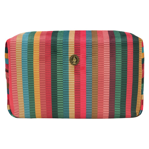 Jacquard Stripe Velvet Cosmetic Bag