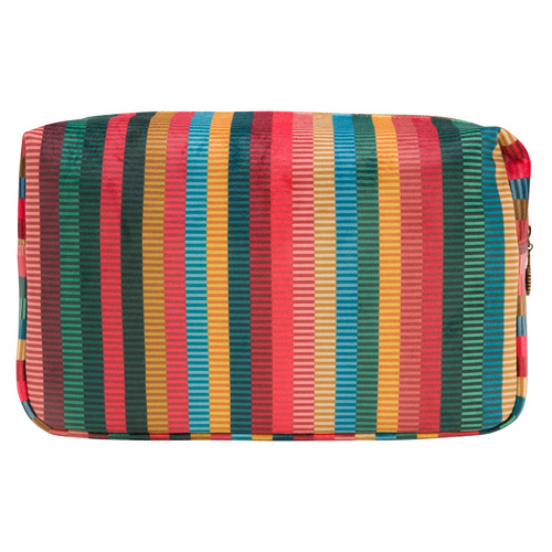 Jacquard Stripe Velvet Cosmetic Bag