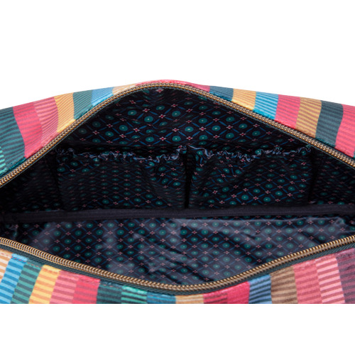 Jacquard Stripe Velvet Cosmetic Bag