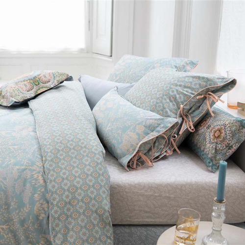 Light Blue Origami Tree Cotton Quilt Cover Set