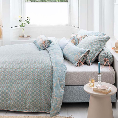 Light Blue Origami Tree Cotton Quilt Cover Set