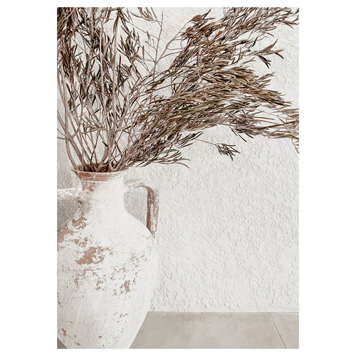 White Urn Canvas Wall Art