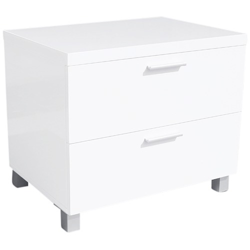 White Elisha 2 Drawer Bedside Table Temple Webster