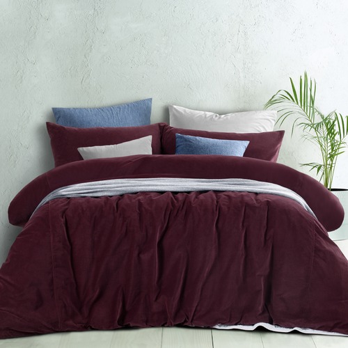 Glazed Ruby Cotton Velvet Quilt Cover Set Temple & ster