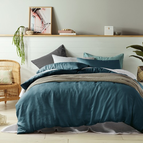 Marine Linen Quilt Cover Set | Temple & Webster