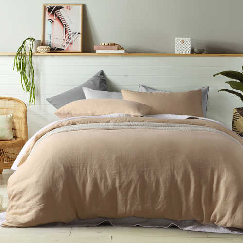 Vintage Design Birch French Linen Quilt Cover Set & Reviews Temple