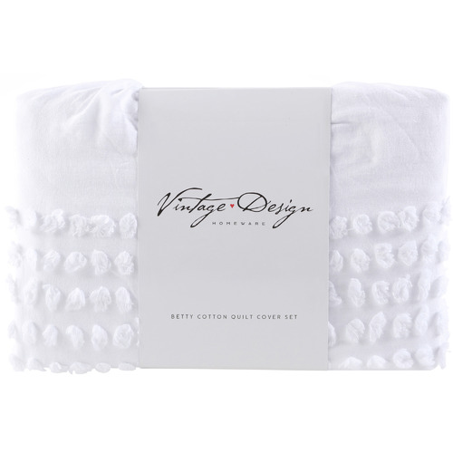 White Betty Cotton Quilt Cover Set