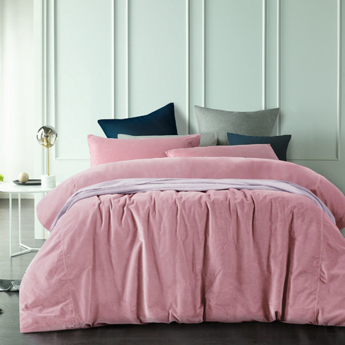 Smokey Rose Cotton Velvet Quilt Cover Set