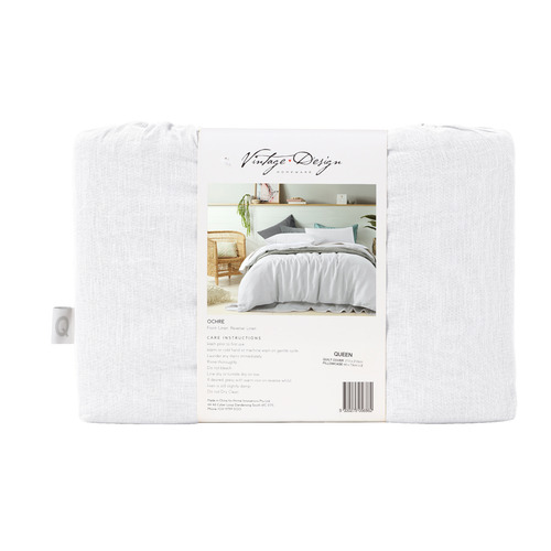 Vintage Design White Vintage Design Linen Quilt Cover Set & Reviews