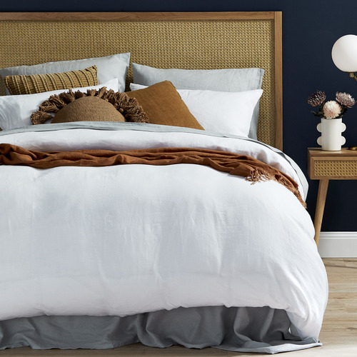 Vintage Design White French Linen Quilt Cover Set Temple & ster