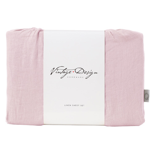 Blush-Vintage-Design-Linen-Sheet-Set