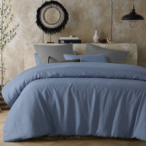 Sky Blue Hemp Quilt Cover Set