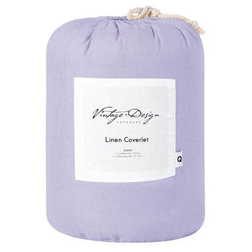 Lilac French Linen Coverlet Set
