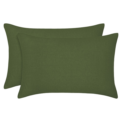 Olive French Linen Standard Pillowcases