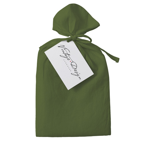 Olive French Linen Standard Pillowcases