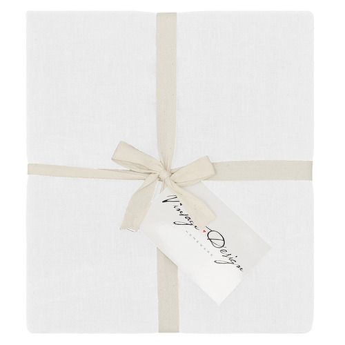 White Cotton Linen Tablecloth