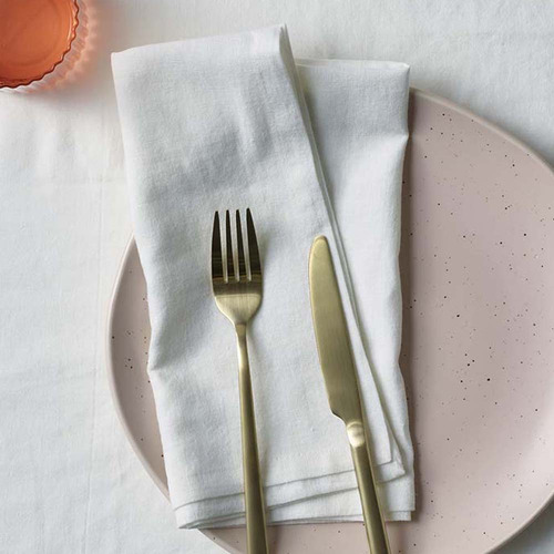 White Cotton Linen Napkins