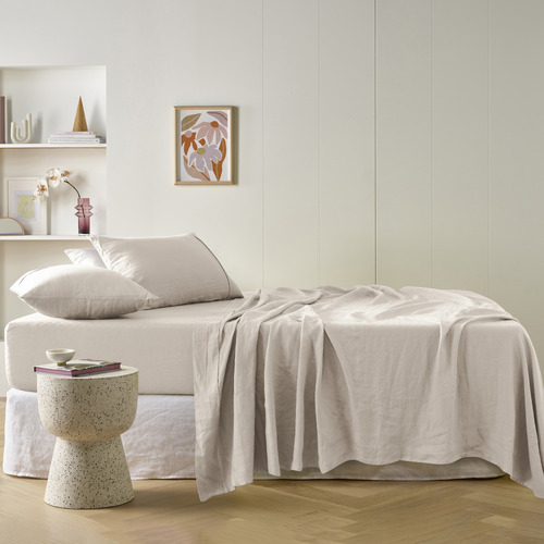 Vintage Design Natural French Linen Sheet Set Temple & ster