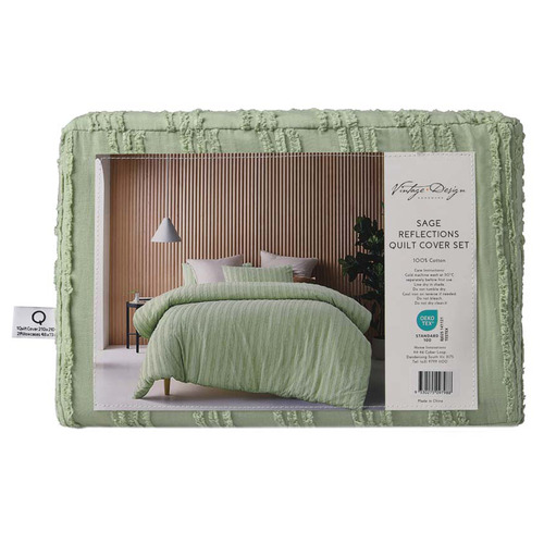 Sage Reflections Cotton Quilt Cover Set