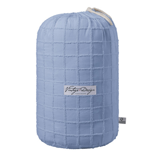3 Piece Snooze Blue Parquet Comforter Set