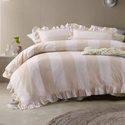 Natural Candy Ruffle Cotton Quilt Cover Set