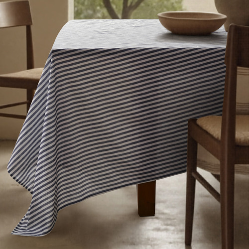 Riveria Stripe Linen & Cotton Tablecloth