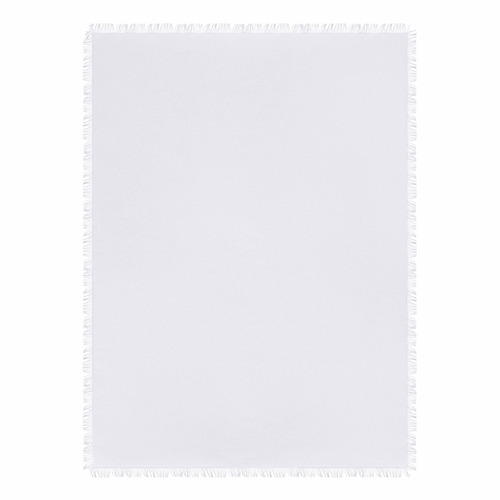 White Fringed Linen & Cotton Tablecloth