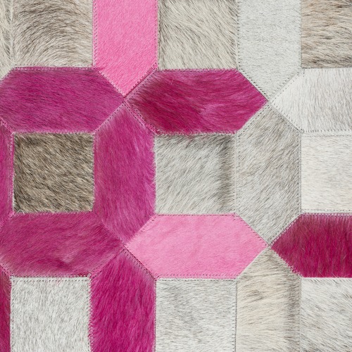 Pink Trellis Cow Hide Rug | Temple & Webster