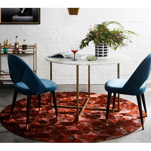 Terracotta Round Trilogia Rug | Temple & Webster