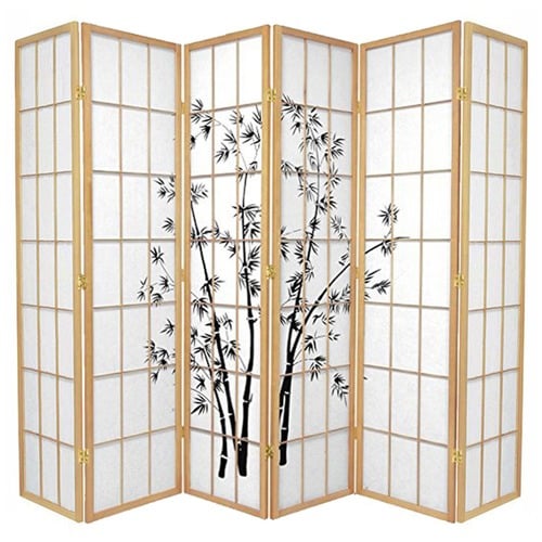 6 Panel Zen Garden Room Divider Screen