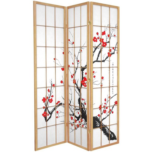 Storage Co 3 Panel Cherry Blossom Room Divider Screen Temple & ster