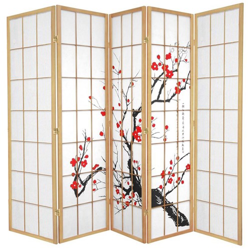 5 Panel Cherry Blossom Room Divider Screen