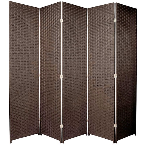 5 Panel Woven Room Divider Screen