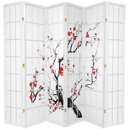 Storage Co 6 Panel Cherry Blossom Room Divider Screen Temple & ster