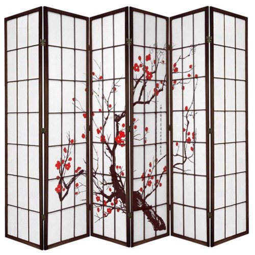 6 Panel Cherry Blossom Room Divider Screen